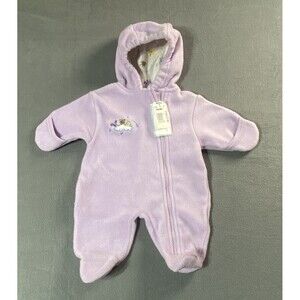 Miniwear Classics Baby Girls Purple Fleece Bunting Pram Snowsuit Preemie NWT